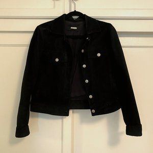 Reformation - Black Suede Cropped Jacket / size m